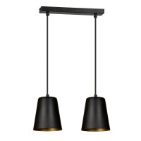 Lampe à suspendre noir or métal...