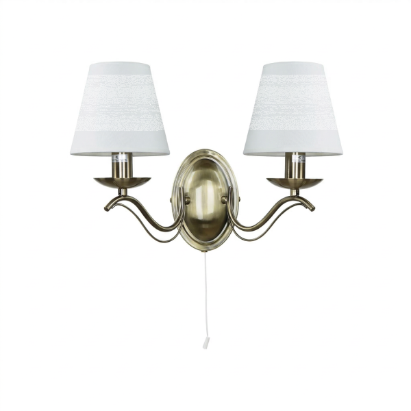 Applique murale 2 flammes style art nouveau laiton