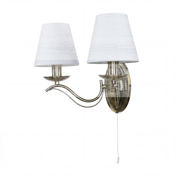 Applique murale 2 flammes style art nouveau laiton