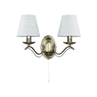 Applique murale 2 flammes style art nouveau laiton