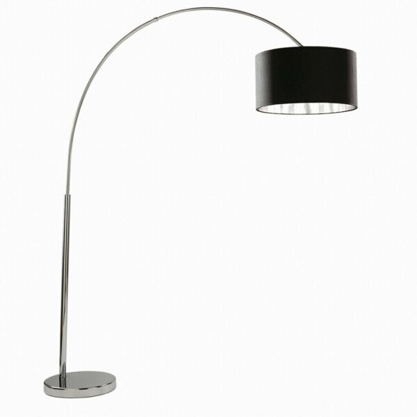 Luminaire arqué moderne en chrome noir