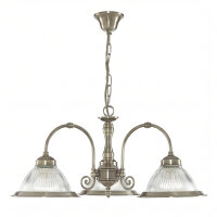 Suspension Art Nouveau avec abat-jour en verre Antique
