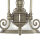 Suspension Art Nouveau avec abat-jour en verre Antique