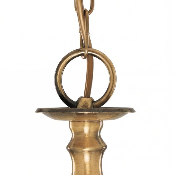 Lustre 5-flmg. laiton massif/antique