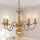 Lustre 5-flmg. laiton massif/antique