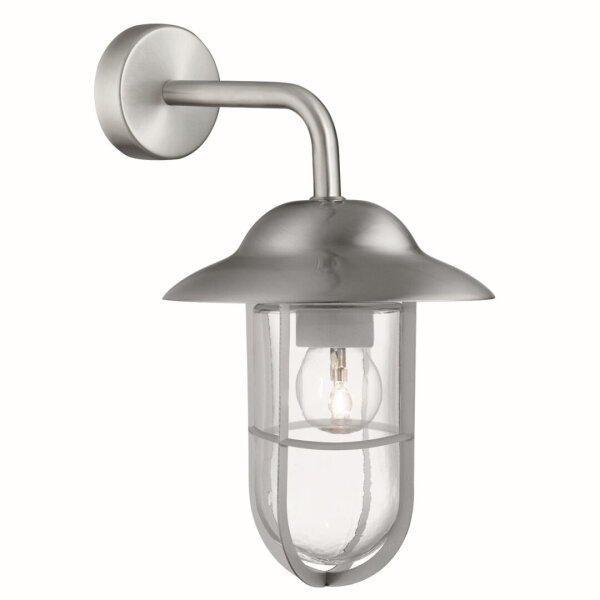 Lampe de jardin extérieure maritime argent satiné