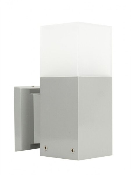 Lampe murale dextérieur argentée IP44 anti-éblouissement E27 carrée