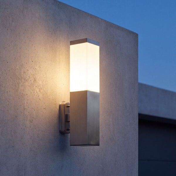 Lampe dextérieur carrée en acier inoxydable IP44 à faible éblouissement E27