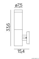 Applique extérieure noir acier inoxydable IP44 E27...