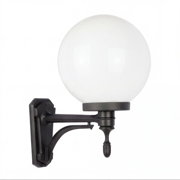 Lampe de cour Noir Blanc Abat-jour sphérique IP43 Vintage