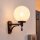Lampe de cour Noir Blanc Abat-jour sphérique IP43 Vintage