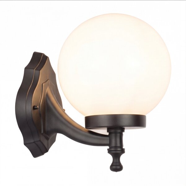 Lampe de cour Noir Blanc IP43 Abat-jour sphérique Vintage