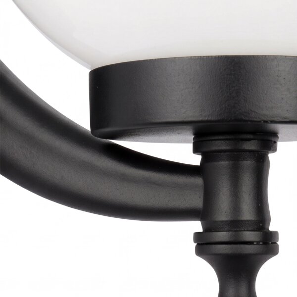 Lampe de cour Noir Blanc IP43 Abat-jour sphérique Vintage