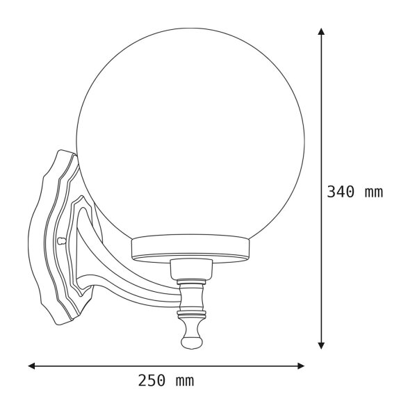 Lampe dextérieur vintage Mur Abat-jour sphérique IP43 anti-éblouissement