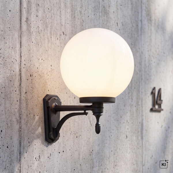 Lampe dextérieur vintage Abat-jour sphérique IP43 faible éblouissement E27