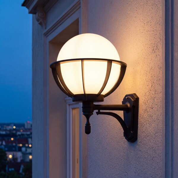 Lampe dextérieur vintage NINETTE Abat-jour sphérique E27 IP43