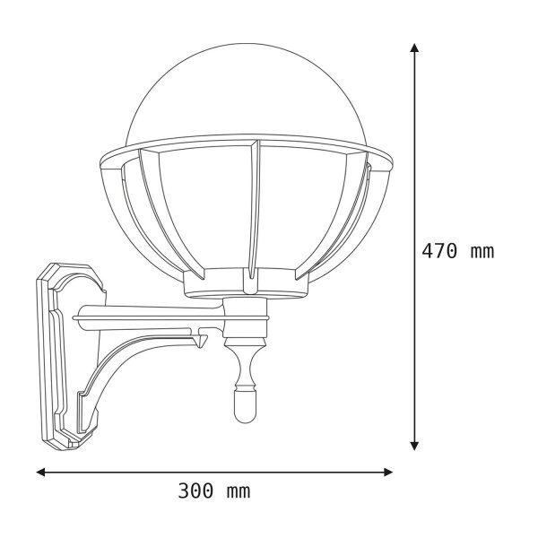 Lampe dextérieur vintage NINETTE Abat-jour sphérique E27 IP43