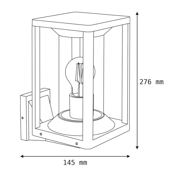 Lampe dextérieur noire IP65 résistante aux intempéries E27 KAMPEN