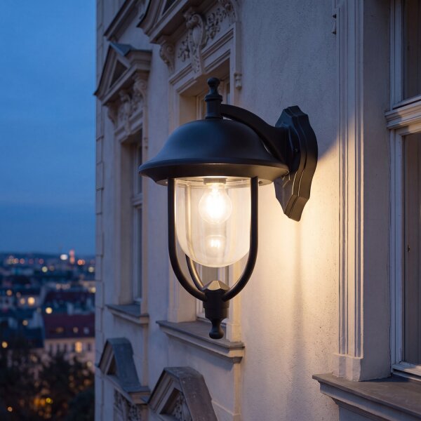 Lampe dextérieur rustique noire IP43 résistante aux intempéries E27
