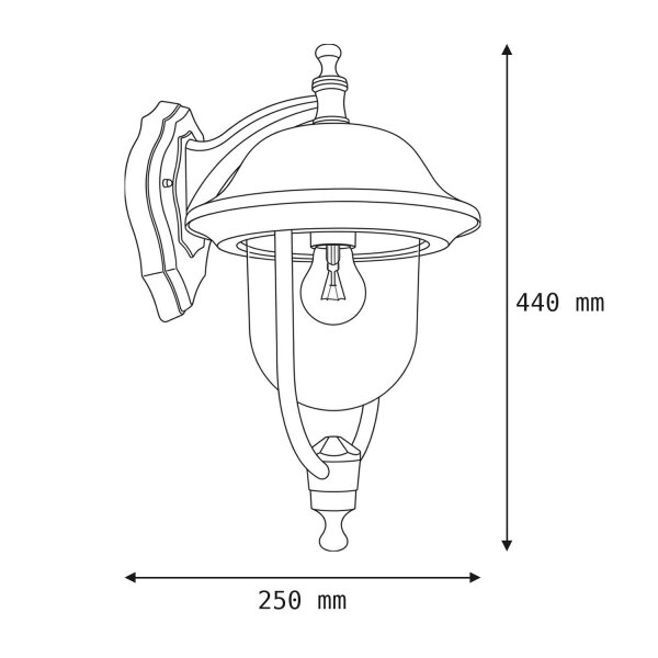 Lampe dextérieur rustique noire IP43 résistante aux intempéries E27