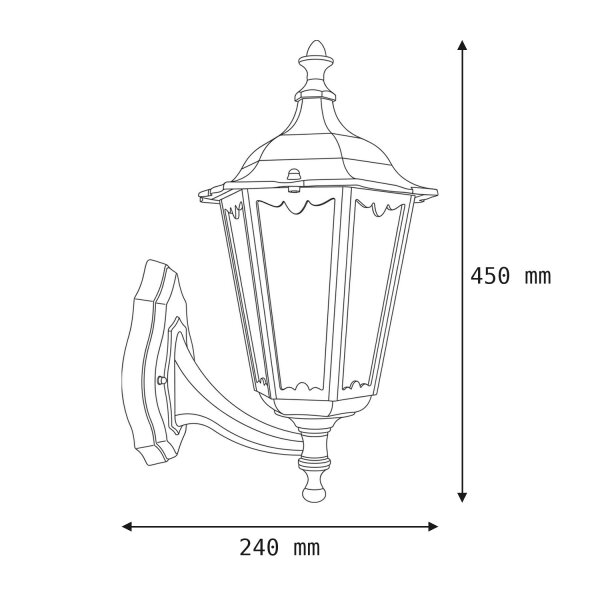 Lampe dextérieur Rustikal Noir résistant aux intempéries IP43