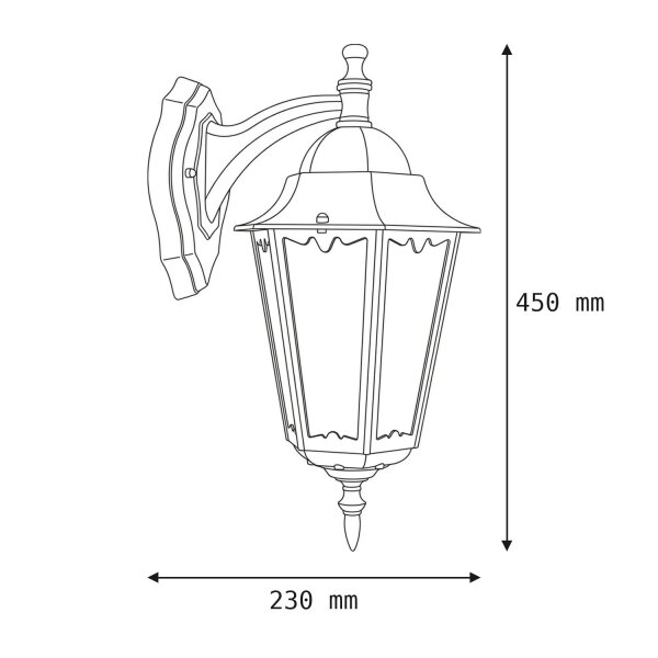 Lampe dextérieur IP43 Rustique Aluminium Verre E27