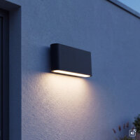 Lampe dextérieur LED plate noire IP54 Up Down 3000K