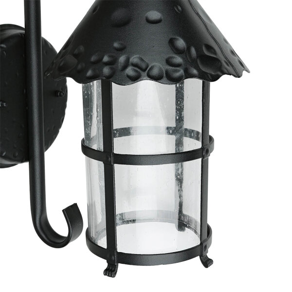 Applique dextérieur noire anti-pluie Rustique TOURNAI