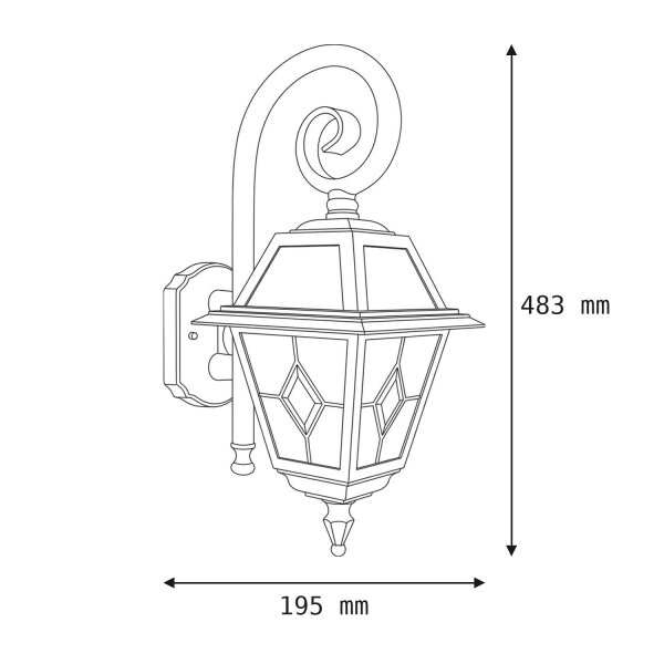Lanterne murale rustique extérieur IP43 résistant aux intempéries E27