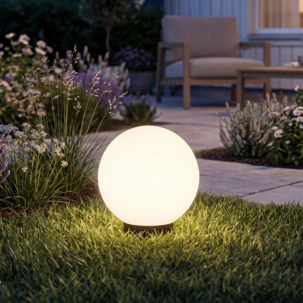 Lampe boule blanche KULKA Ø20 cm résistante aux intempéries IP44