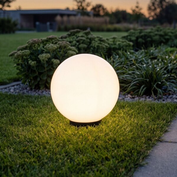 Lampe boule blanche IP44 Ø25cm décoratif résistant aux intempéries