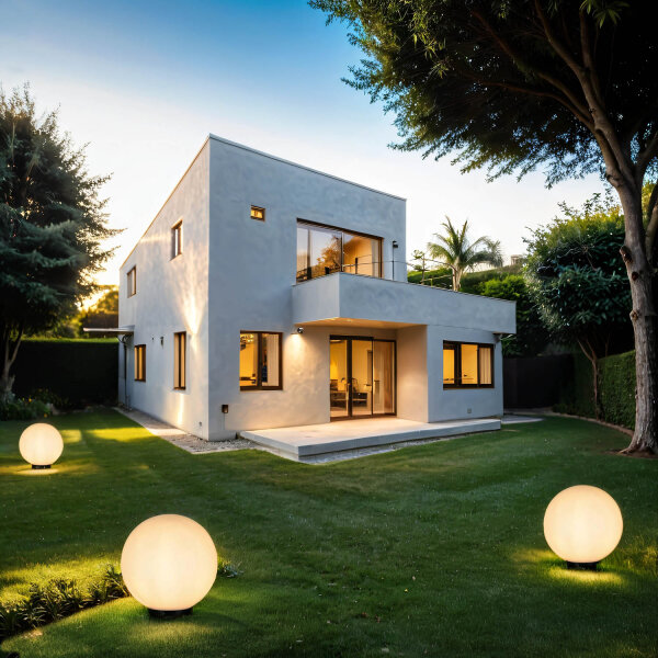 Lampe boule dextérieur Ø30 cm Blanc IP44 E27