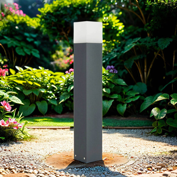 Borne déclairage angulaire Anthracite IP44 70 cm E27