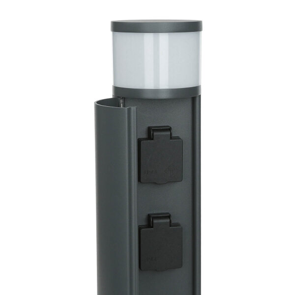 Lampe dextérieur avec prise de courant anthracite 46,5cm à faible éblouissement