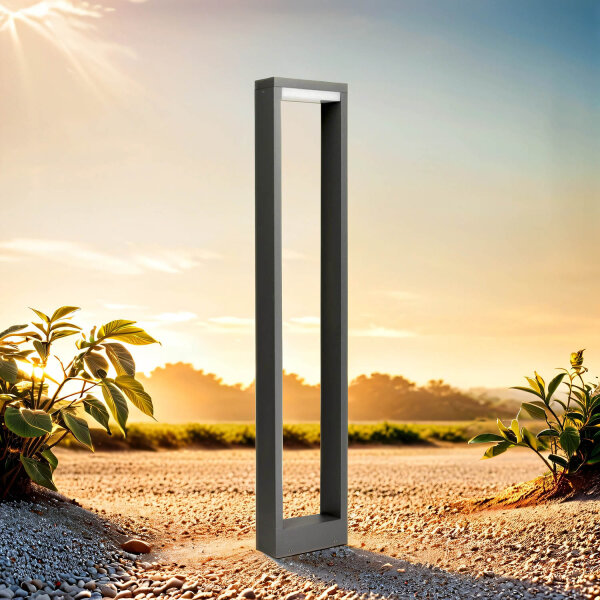 Lampe dallée LED carrée IP54 80cm anthracite 4000K