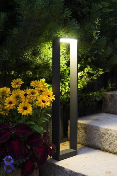 Lampe dallée LED carrée IP54 80cm anthracite 4000K