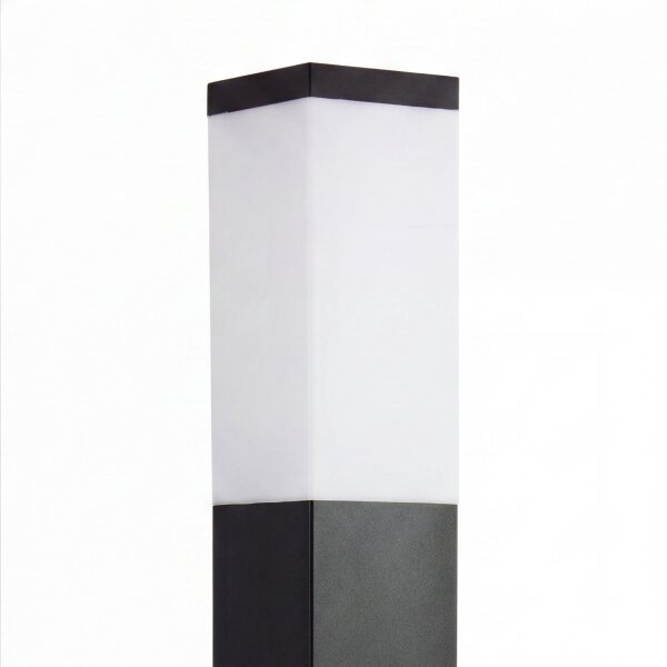Lampe dextérieur noir acier inoxydable 45cm IP44 carré E27