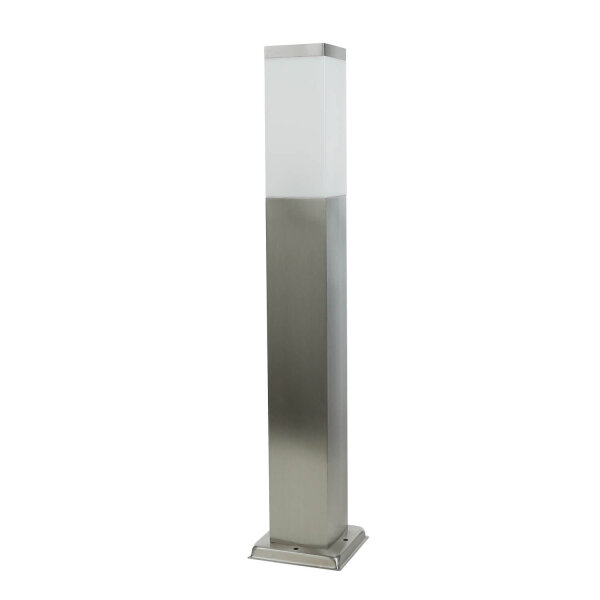 Borne déclairage en acier inoxydable argenté 65cm carré E27