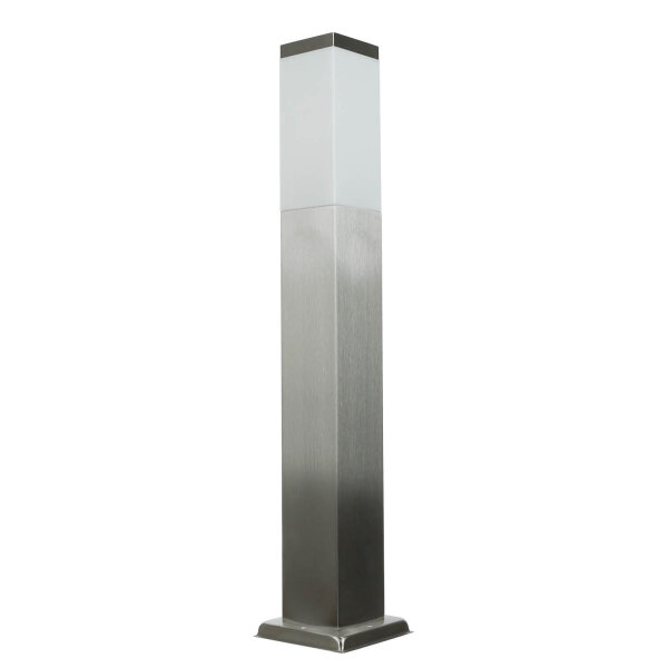 Borne déclairage en acier inoxydable argenté 65cm carré E27
