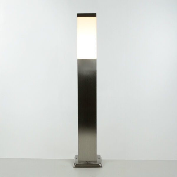 Borne déclairage en acier inoxydable argenté 65cm carré E27