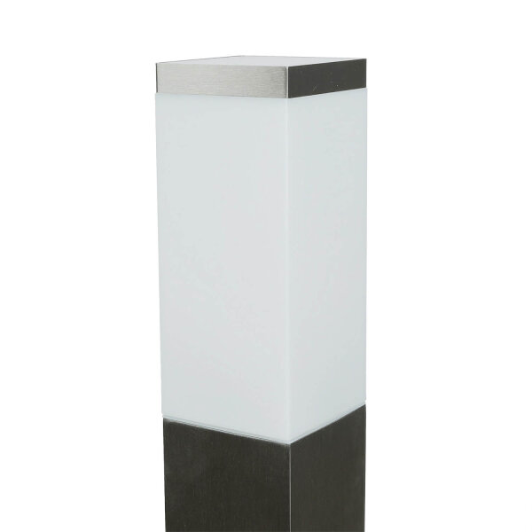 Borne déclairage en acier inoxydable argenté 65cm carré E27