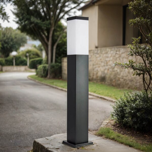 Borne déclairage angulaire noir acier inoxydable 65cm