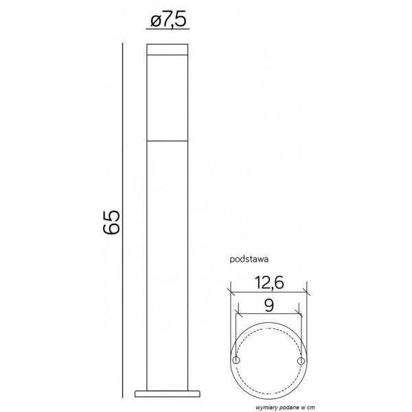 Lampe dallée en acier inoxydable 65 cm IP44 faible éblouissement E27