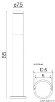 Borne déclairage noire BETULA 65cm acier...