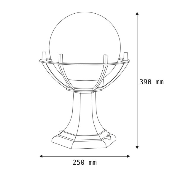 Lampe de socle chemin de jardin 39cm petit IP43 faible éblouissement