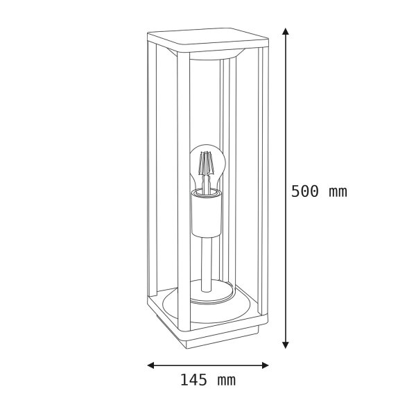 Lampe dallée KAMPEN 50cm IP65 résistant aux intempéries E27