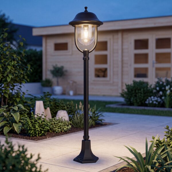 Lampe dextérieur noire 117cm IP43 E27 résistante aux intempéries