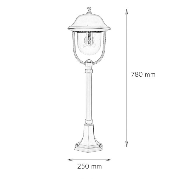 Lampe dextérieur rustique jardin 87cm IP43 résistant aux intempéries