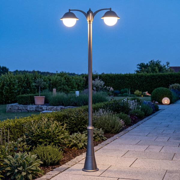 Candélabre noir hauteur 310 cm Rustique 2x E27
