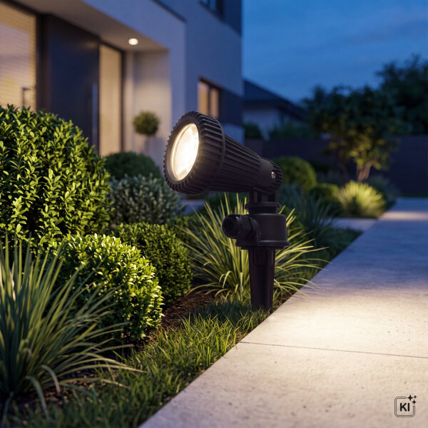 Lampe de jardin avec piquet de terre IP55 résistant aux intempéries